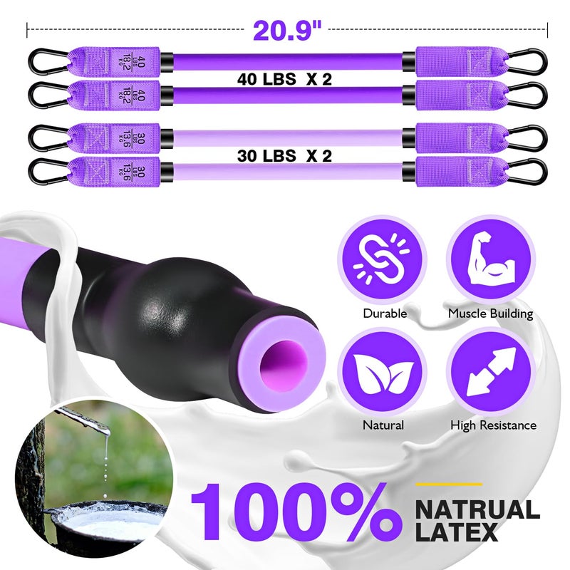 Ayombo Pilates Bar, Pilates Equipment with Adjustable Exercise Bands, Multifunctional Pilates Bar Kit with Resistance Bands for Women Men, Home Gym Workout Equipment for Strengthen Legs, Waist, Arms Training - Image 4